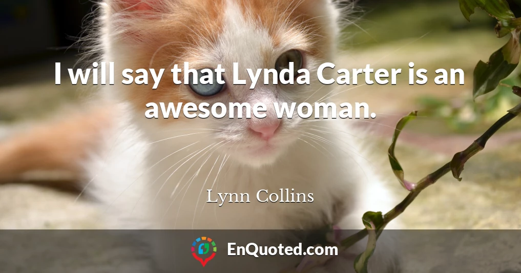 I will say that Lynda Carter is an awesome woman.