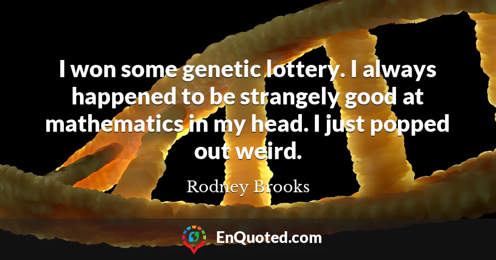 I won some genetic lottery. I always happened to be strangely good at mathematics in my head. I just popped out weird.