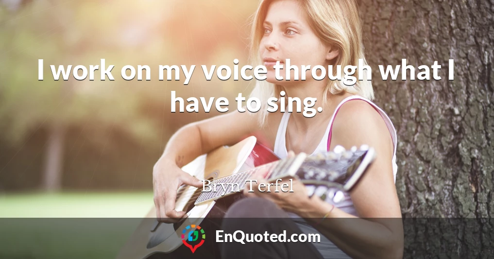 I work on my voice through what I have to sing.