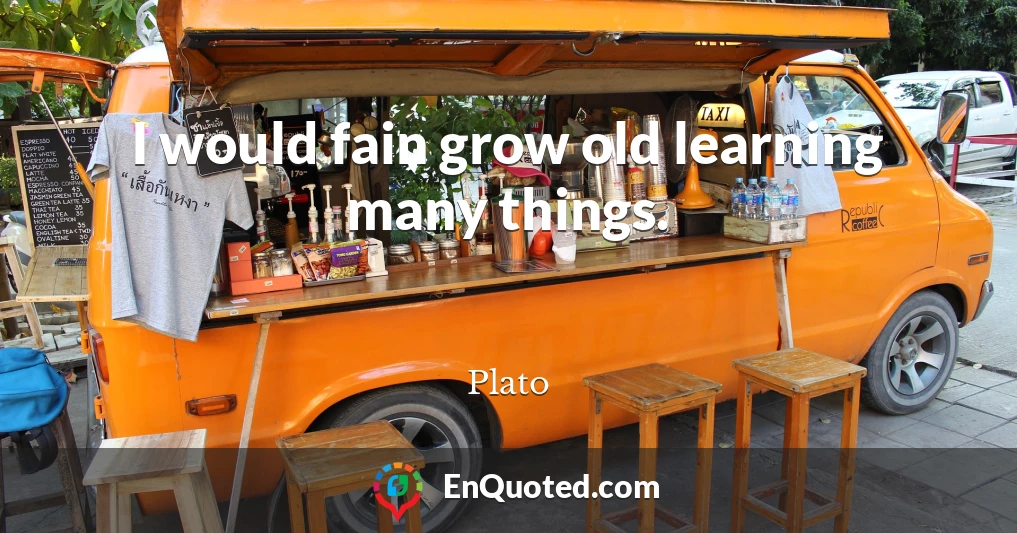 I would fain grow old learning many things.