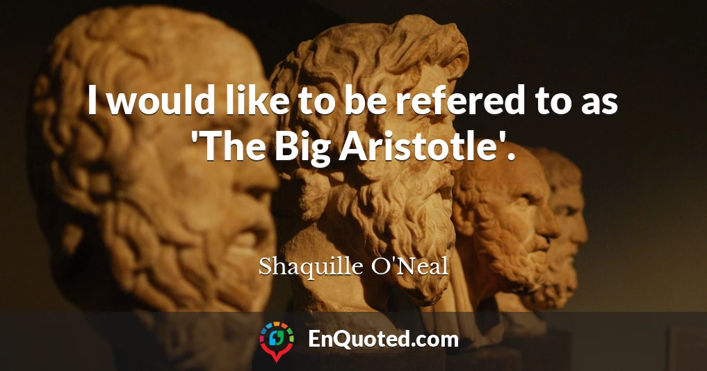 I would like to be refered to as 'The Big Aristotle'.