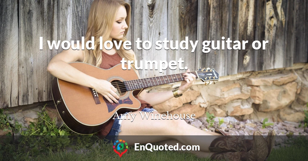 I would love to study guitar or trumpet.