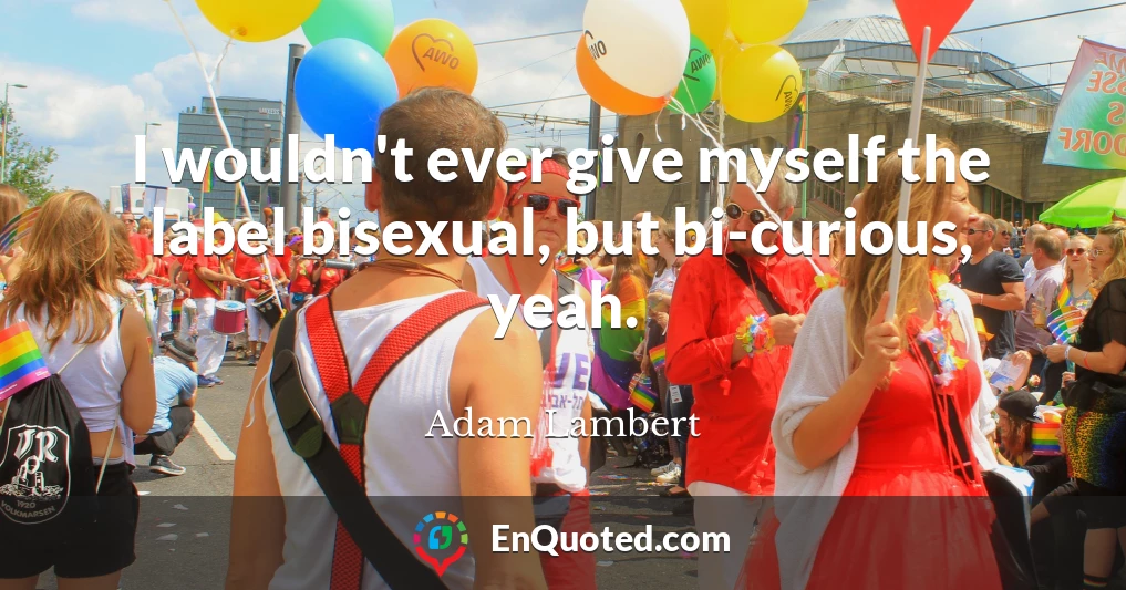 I wouldn't ever give myself the label bisexual, but bi-curious, yeah.