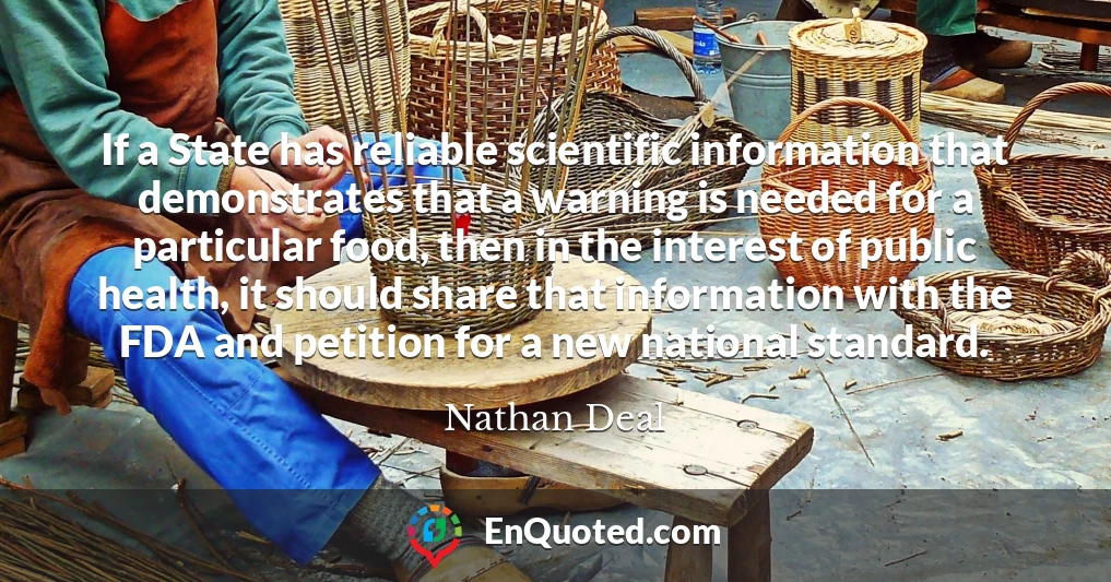 If a State has reliable scientific information that demonstrates that a warning is needed for a particular food, then in the interest of public health, it should share that information with the FDA and petition for a new national standard.