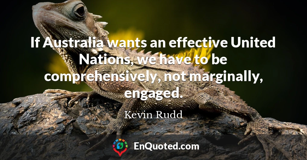 If Australia wants an effective United Nations, we have to be comprehensively, not marginally, engaged.