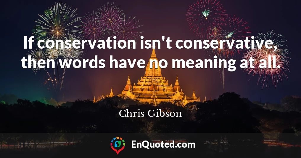 If conservation isn't conservative, then words have no meaning at all.