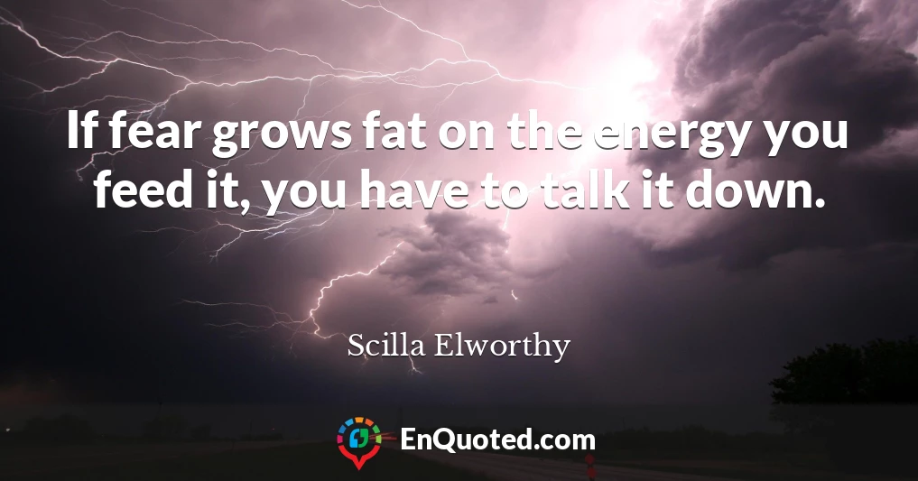 If fear grows fat on the energy you feed it, you have to talk it down.