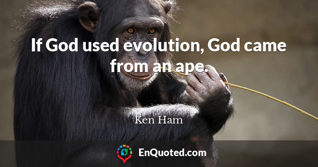 If God used evolution, God came from an ape.