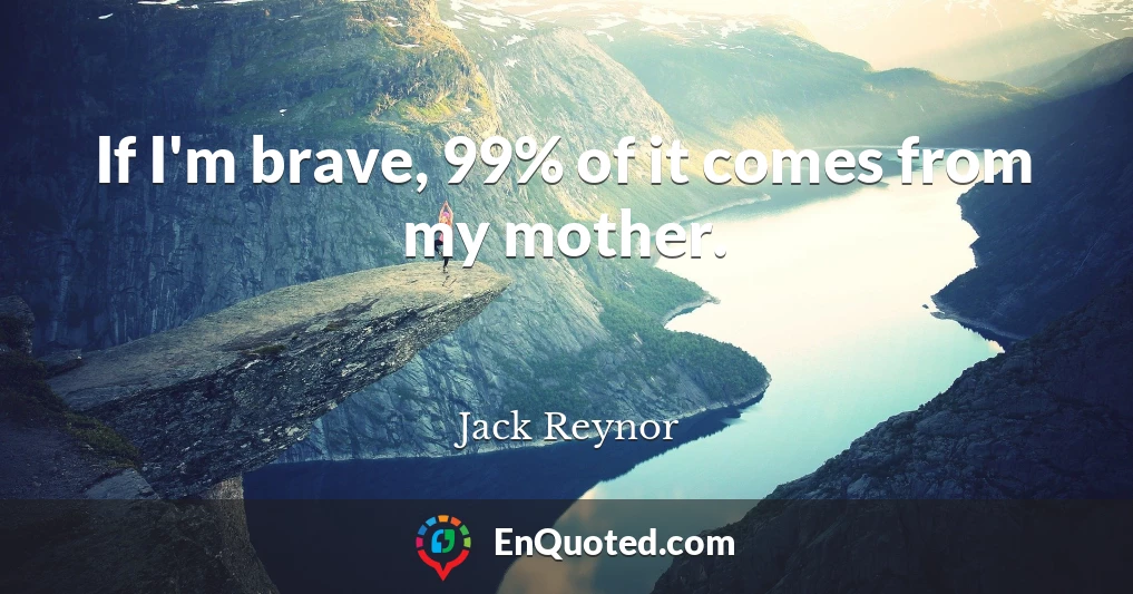 If I'm brave, 99% of it comes from my mother.