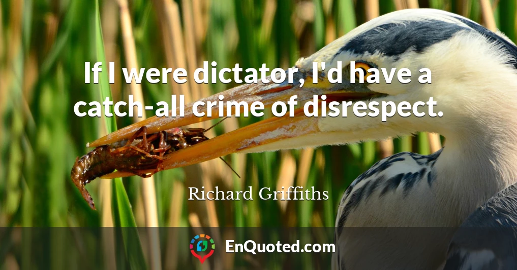 If I were dictator, I'd have a catch-all crime of disrespect.