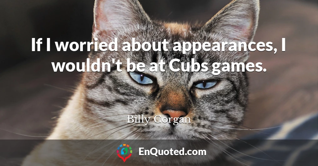 If I worried about appearances, I wouldn't be at Cubs games.