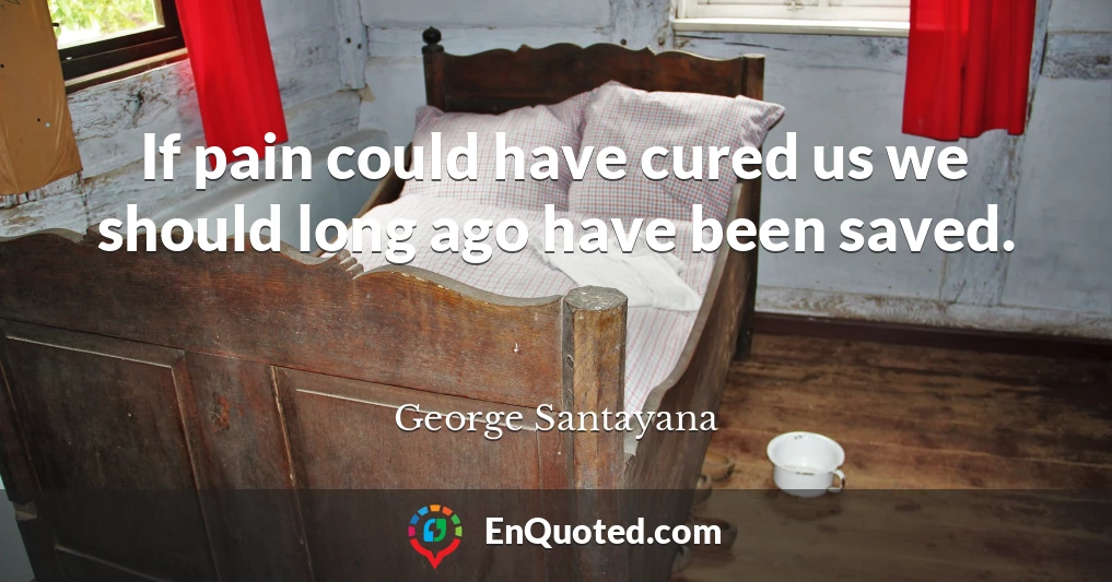 If pain could have cured us we should long ago have been saved.