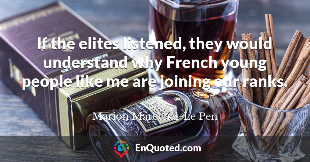 If the elites listened, they would understand why French young people like me are joining our ranks.