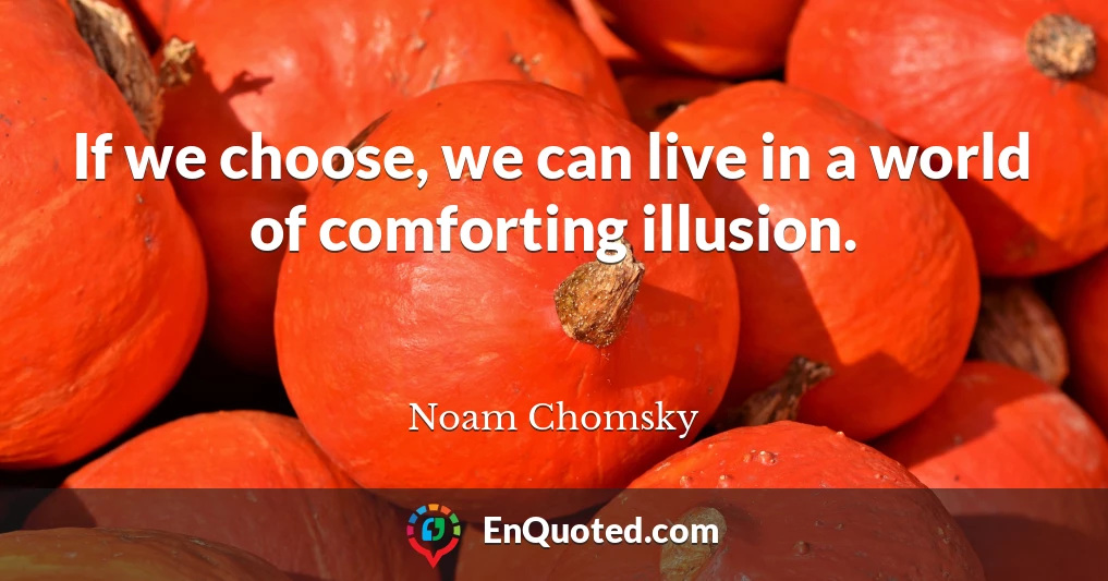 If we choose, we can live in a world of comforting illusion.