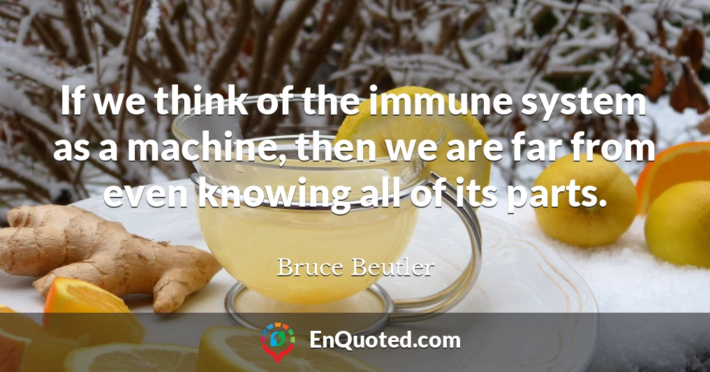 If we think of the immune system as a machine, then we are far from even knowing all of its parts.