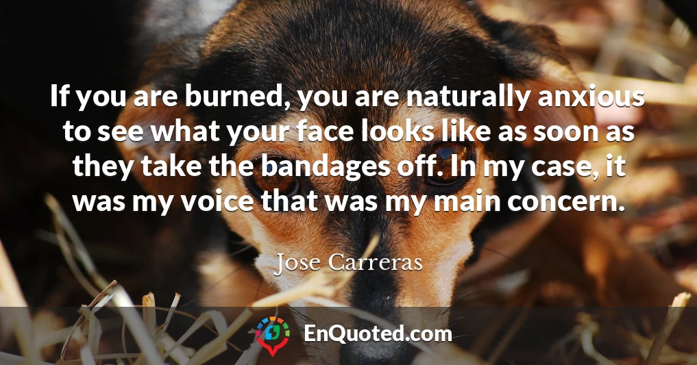 If you are burned, you are naturally anxious to see what your face looks like as soon as they take the bandages off. In my case, it was my voice that was my main concern.