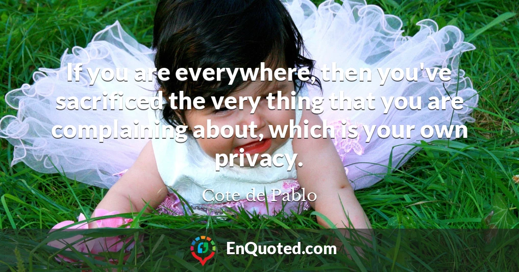 If you are everywhere, then you've sacrificed the very thing that you are complaining about, which is your own privacy.