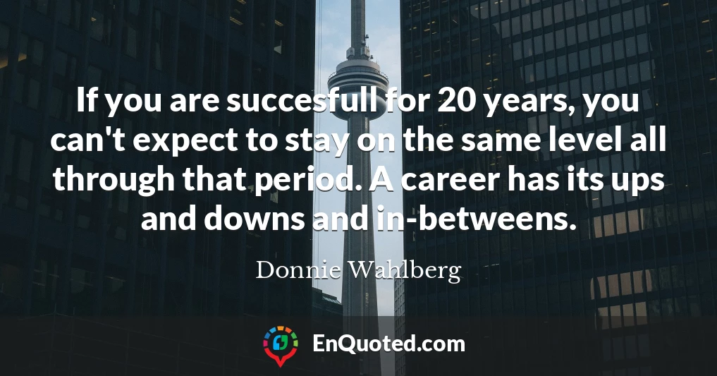 If you are succesfull for 20 years, you can't expect to stay on the same level all through that period. A career has its ups and downs and in-betweens.