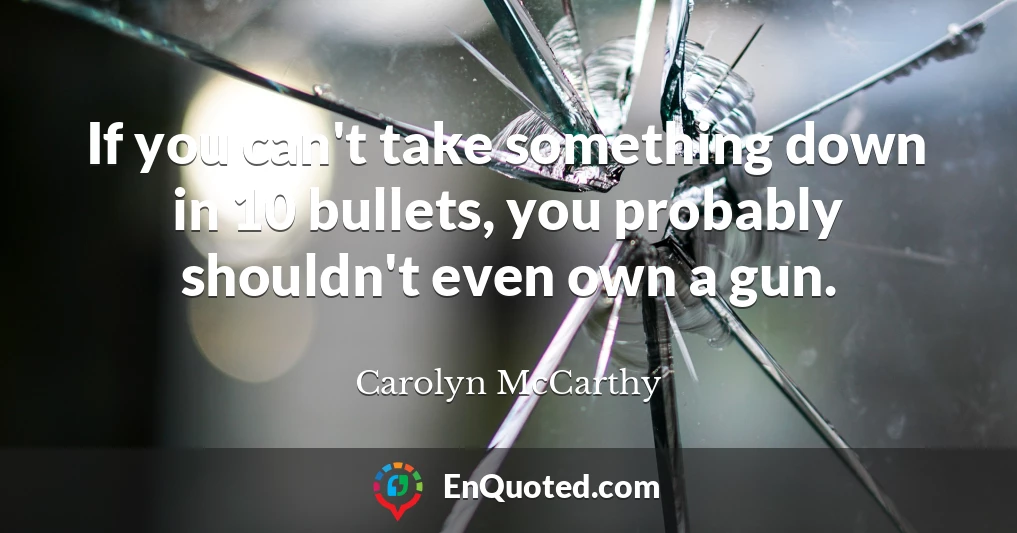 If you can't take something down in 10 bullets, you probably shouldn't even own a gun.