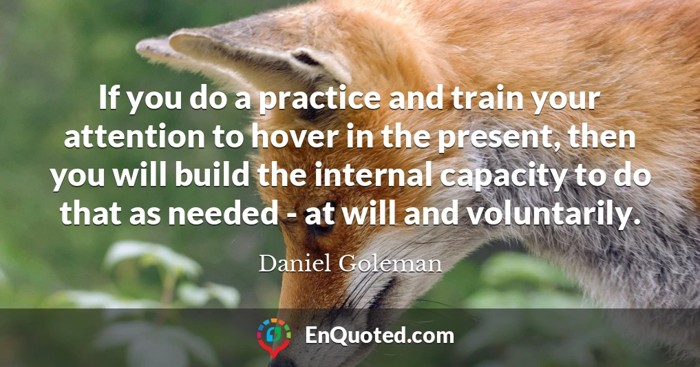 If you do a practice and train your attention to hover in the present, then you will build the internal capacity to do that as needed - at will and voluntarily.