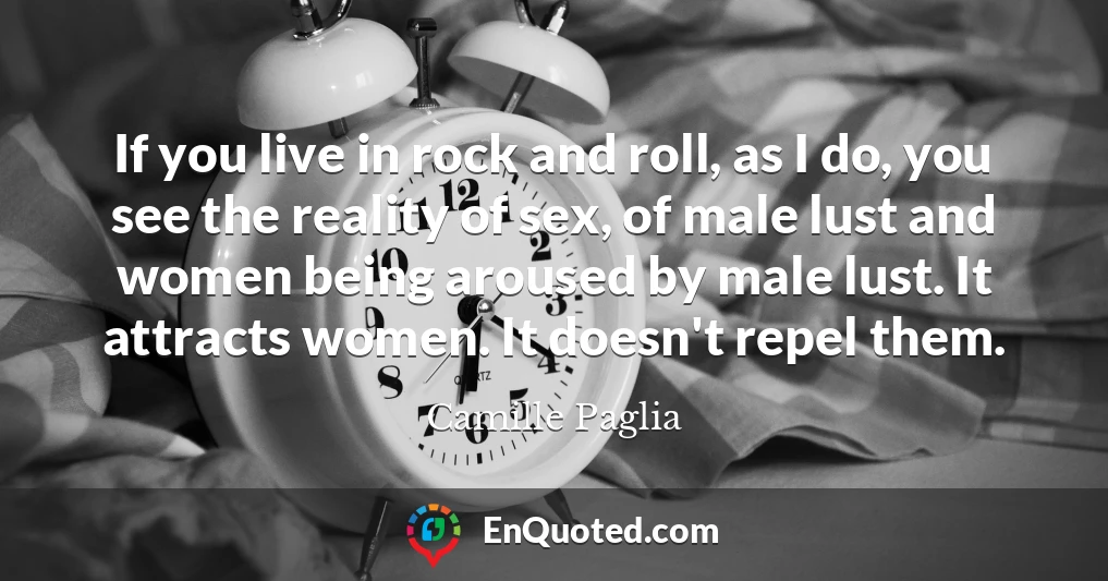 If you live in rock and roll, as I do, you see the reality of sex, of male lust and women being aroused by male lust. It attracts women. It doesn't repel them.