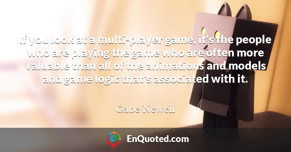 If you look at a multi-player game, it's the people who are playing the game who are often more valuable than all of the animations and models and game logic that's associated with it.