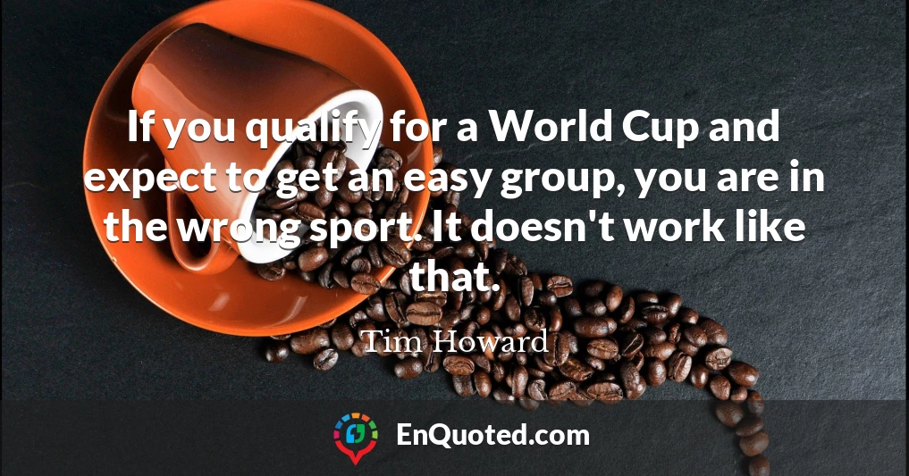 If you qualify for a World Cup and expect to get an easy group, you are in the wrong sport. It doesn't work like that.