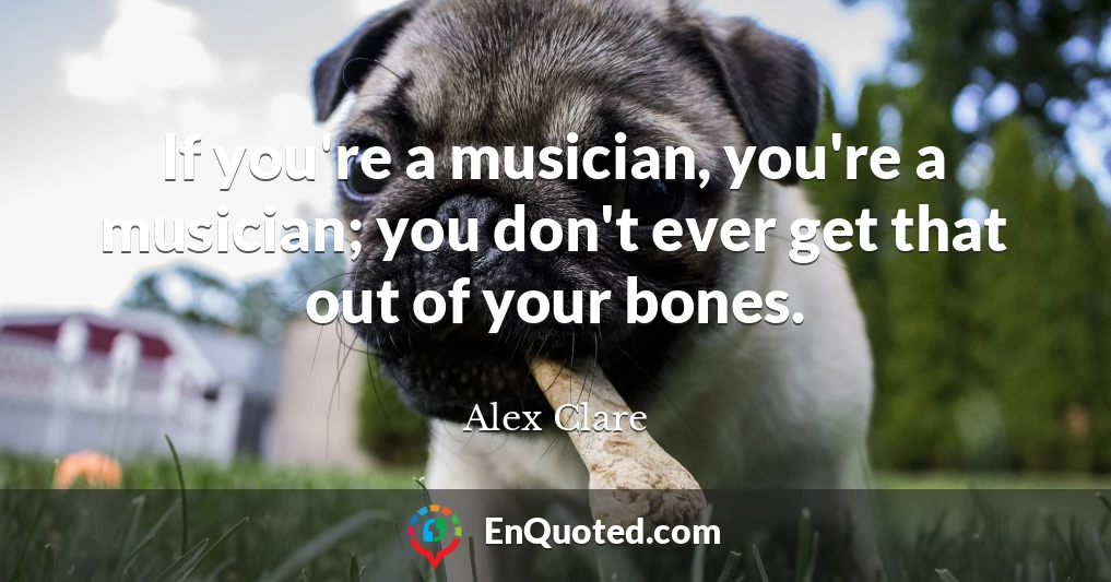 If you're a musician, you're a musician; you don't ever get that out of your bones.