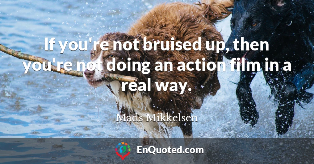 If you're not bruised up, then you're not doing an action film in a real way.