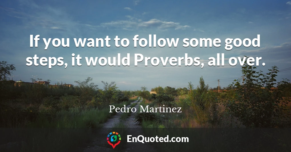 If you want to follow some good steps, it would Proverbs, all over.