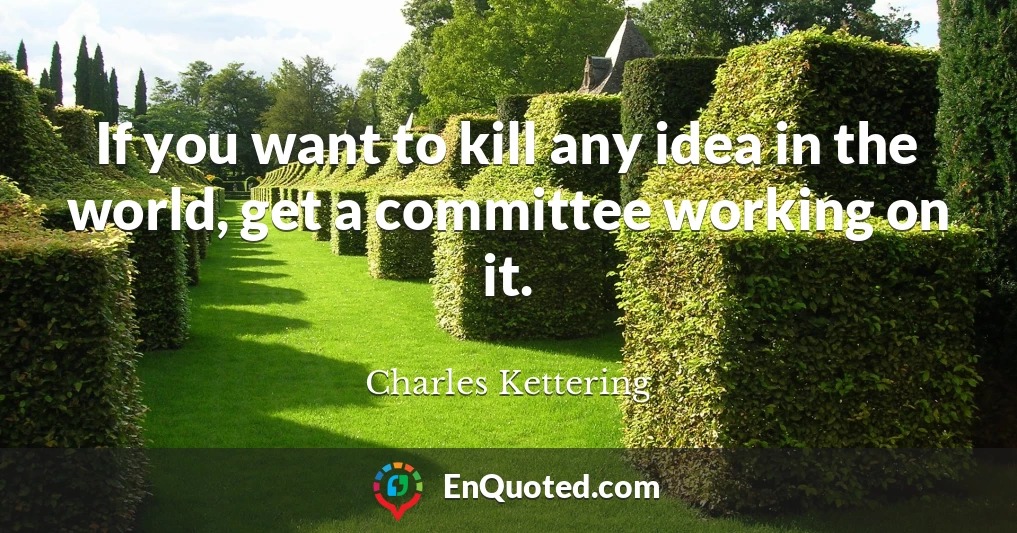 If you want to kill any idea in the world, get a committee working on it.