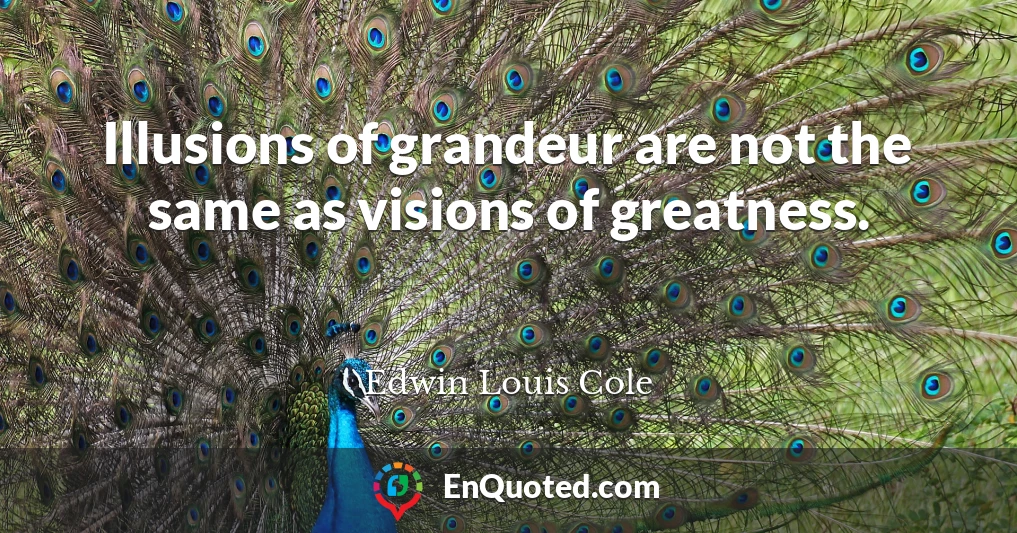 Illusions of grandeur are not the same as visions of greatness.