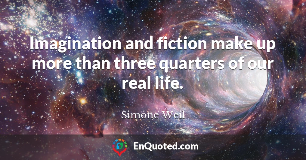 Imagination and fiction make up more than three quarters of our real life.