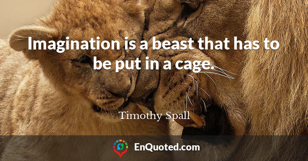 Imagination is a beast that has to be put in a cage.