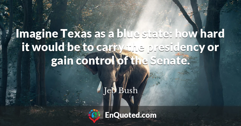 Imagine Texas as a blue state: how hard it would be to carry the presidency or gain control of the Senate.