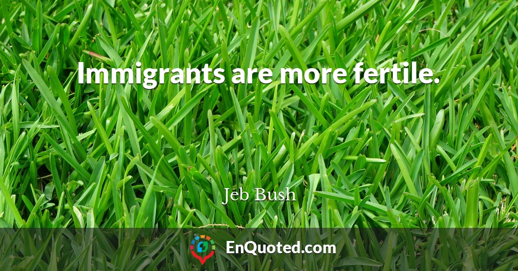 Immigrants are more fertile.