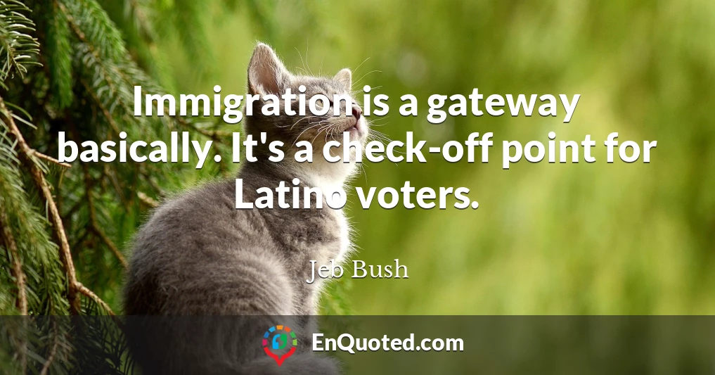 Immigration is a gateway basically. It's a check-off point for Latino voters.