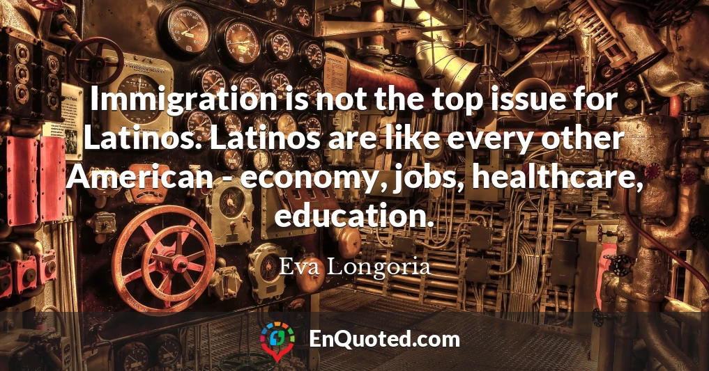 Immigration is not the top issue for Latinos. Latinos are like every other American - economy, jobs, healthcare, education.