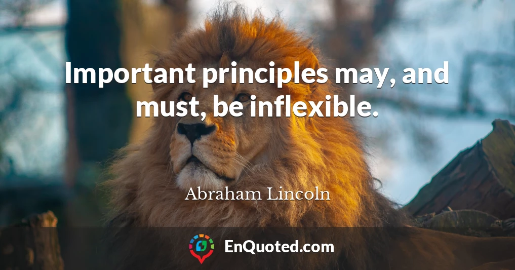 Important principles may, and must, be inflexible.