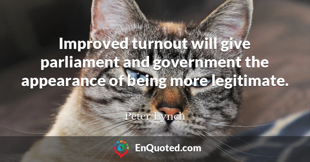 Improved turnout will give parliament and government the appearance of being more legitimate.