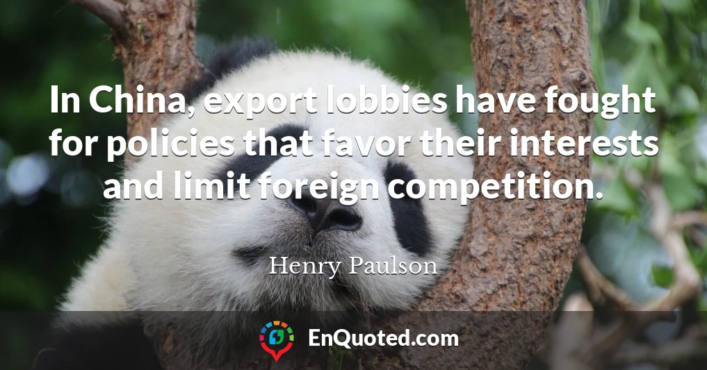 In China, export lobbies have fought for policies that favor their interests and limit foreign competition.