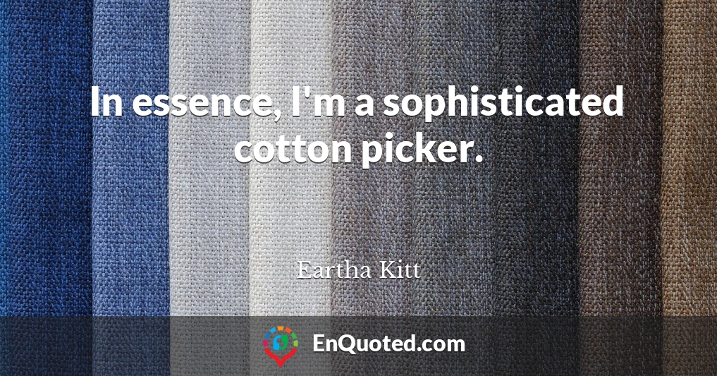 In essence, I'm a sophisticated cotton picker.