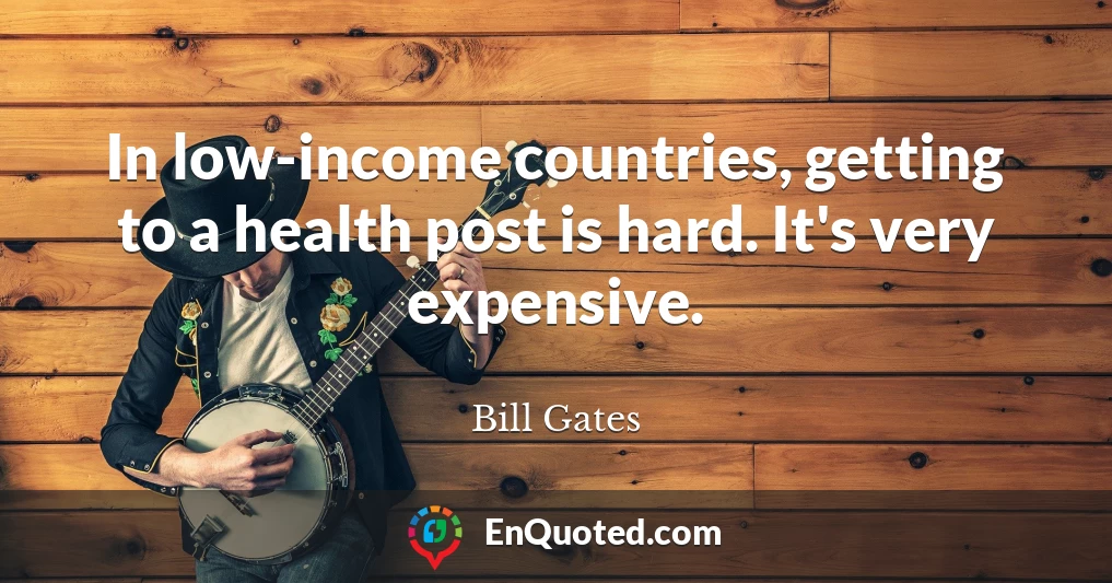 In low-income countries, getting to a health post is hard. It's very expensive.