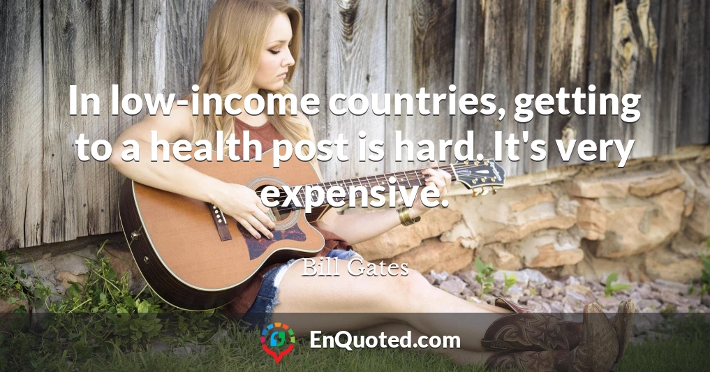 In low-income countries, getting to a health post is hard. It's very expensive.