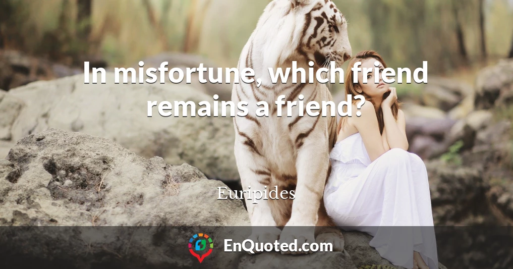 In misfortune, which friend remains a friend?