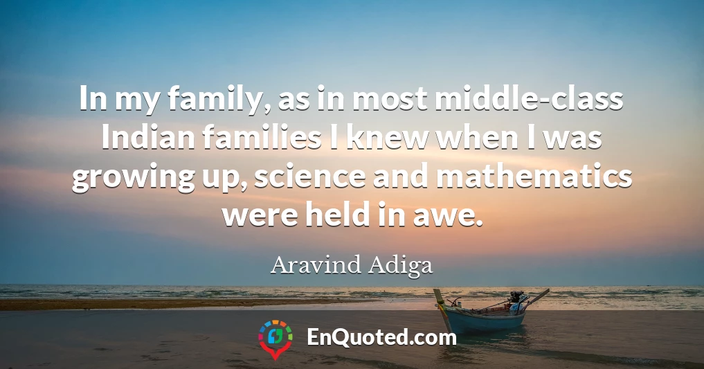 In my family, as in most middle-class Indian families I knew when I was growing up, science and mathematics were held in awe.