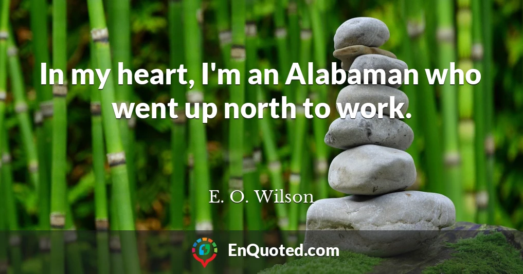 In my heart, I'm an Alabaman who went up north to work.