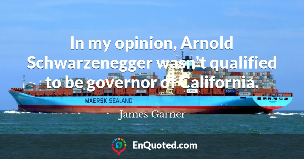 In my opinion, Arnold Schwarzenegger wasn't qualified to be governor of California.