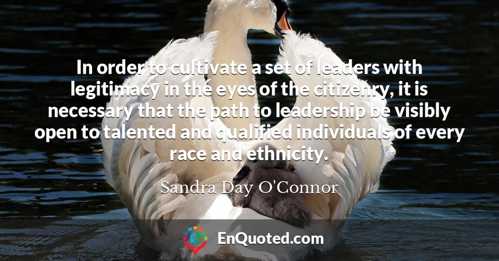 In order to cultivate a set of leaders with legitimacy in the eyes of the citizenry, it is necessary that the path to leadership be visibly open to talented and qualified individuals of every race and ethnicity.