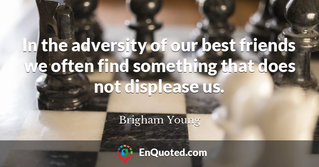 In the adversity of our best friends we often find something that does not displease us.